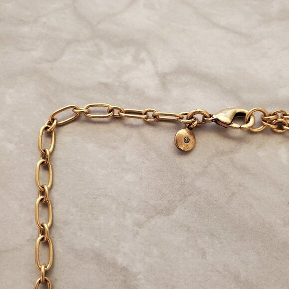 ✨ J.Crew Orange Touple Rhinestones Crystals Cluster Statement Necklace ✨ - Picture 2 of 15